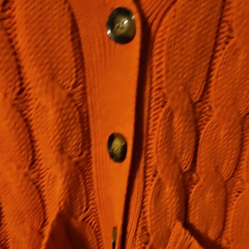 Zenana Outfitters Orange Cable Knit Cardigan - Picture 4 of 4